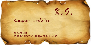 Kasper Irén névjegykártya