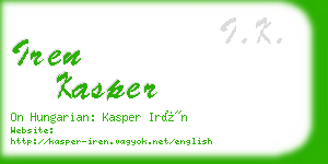 iren kasper business card